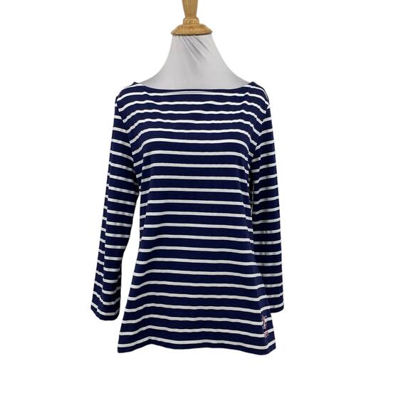 Vineyard Vines Shirt Womens M Medium Nautical Bateau Performance Striped *LOGO - Picture 1 of 11